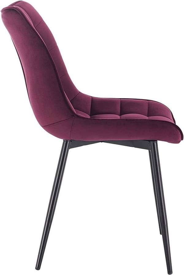 Rootz sæt med 6 spisestuestole - Fløjlssæder - Metalstel - Komfortabelt, holdbart, ergonomisk design - 46 cm x 40,5 cm sæde
