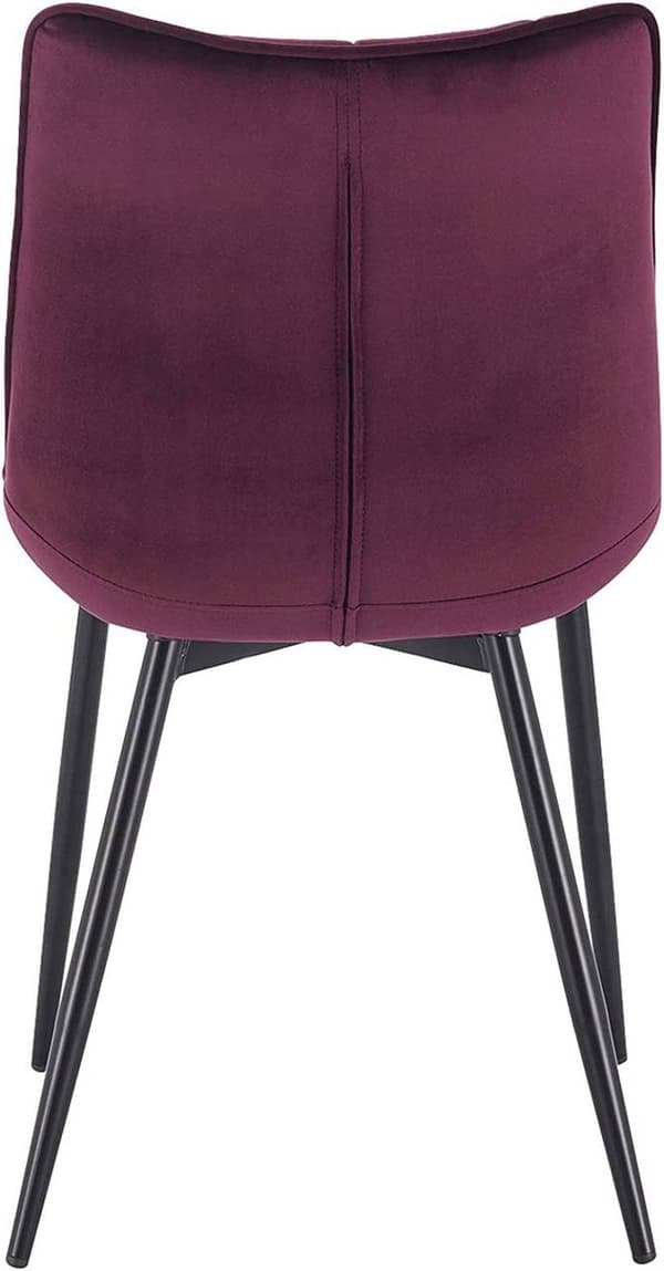 Rootz sæt med 6 spisestuestole - Fløjlssæder - Metalstel - Komfortabelt, holdbart, ergonomisk design - 46 cm x 40,5 cm sæde