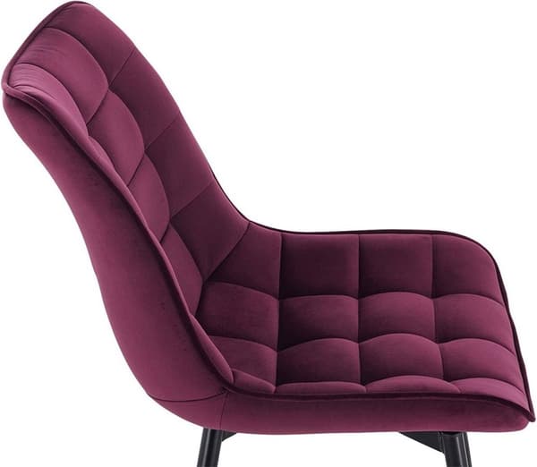 Rootz sæt med 6 spisestuestole - Fløjlssæder - Metalstel - Komfortabelt, holdbart, ergonomisk design - 46 cm x 40,5 cm sæde