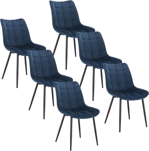 Rootz Velvet -ruokailutuolit - Mukavat tuolit - Tyylikkäät istuimet - Ylellinen sametti, Ergonominen muotoilu, Kestävä metallirunko - 46 cm x 40,5 cm