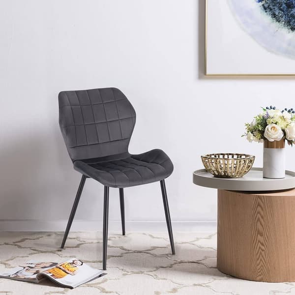 Rootz Velvet -ruokailutuolisarja 6 kpl - Pehmustetut tuolit - Mukavat istuimet - Ergonominen muotoilu - Kestävä metallirunko - 47 cm x 79,5 cm x 54 cm