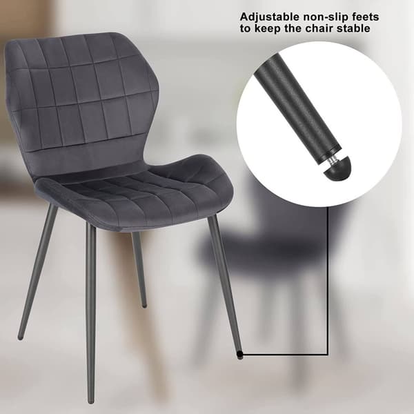 Rootz Velvet -ruokailutuolisarja 6 kpl - Pehmustetut tuolit - Mukavat istuimet - Ergonominen muotoilu - Kestävä metallirunko - 47 cm x 79,5 cm x 54 cm