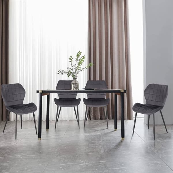 Rootz Velvet -ruokailutuolisarja 4 kpl - Mukavat tuolit - Tyylikkäät istuimet - Repeämätöntä samettia, Ergonominen muotoilu, Kestävä metallirunko - 47