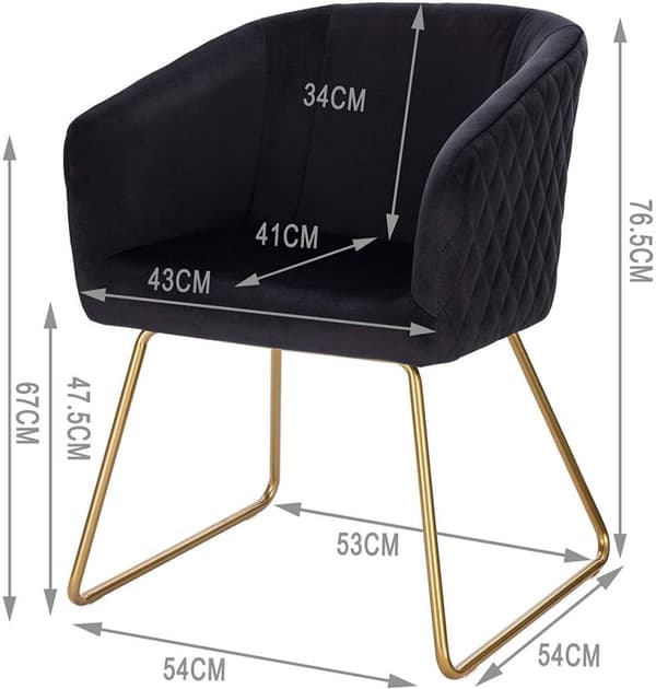 Rootz Velvet spisestuestole Sæt med 6 - Gyldne metalben - Elegante siddepladser - Komfortable og holdbare - Ergonomisk design - Skridsikker - Nem mont