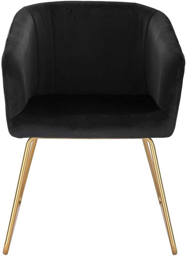 Rootz sæt med 4 velvet køkkenstole - Spisestuestole - Polstrede stole - Ergonomisk design - Robust og langtidsholdbar - Støjreducerende - Sort med gul