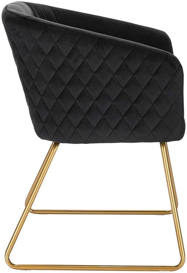 Rootz Velvet -ruokailutuolit - Kultaiset metallijalat - Tyylikkäät istuimet - Mukava, kestävä, helppo koota - 43 cm x 41 cm x 76,5 cm