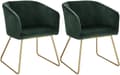 Miniatyrbild 1 av 4: Rootz Velvet Matstolar Set med 2 - Eleganta stolar - Bekväma sittplatser - Robusta och hållbara - Guldmetallben - Halkfria - Enkel montering - 76,5 cm