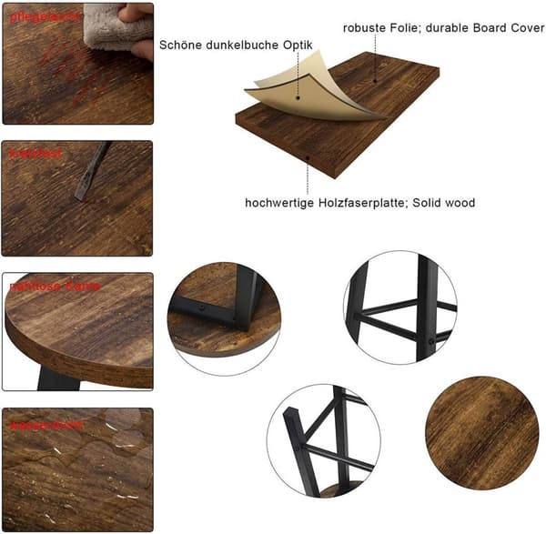 Rootz sæt med 4 spisestuestole - Køkkenstole - Stilfulde siddepladser - Holdbar og ridsefast - Komfortabel med fodstøtter - Pladsbesparende - 30 cm B