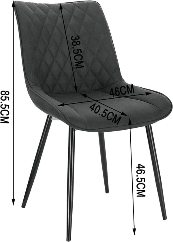 Rootz polstrede spisestuestole - Moderne spisepladser - Komfortable stole - Slidstærkt stof - Ergonomisk design - Nem montering - 46 x 40,5 cm Sædestø