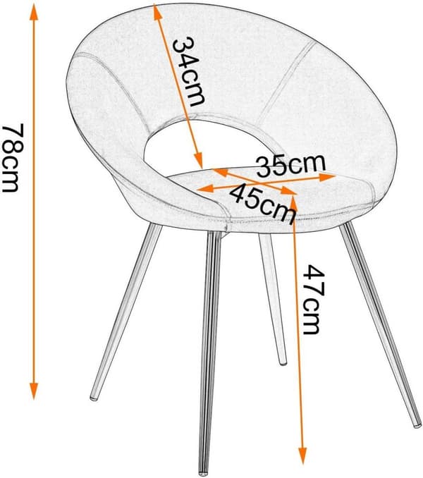 Rootz 4 ruokapöydän tuolin setti - samettiverhoiltu - Kultaiset metallijalat - Ergonominen mukavuus - Tyylikäs ja monipuolinen - Kestävä ja vakaa - 78