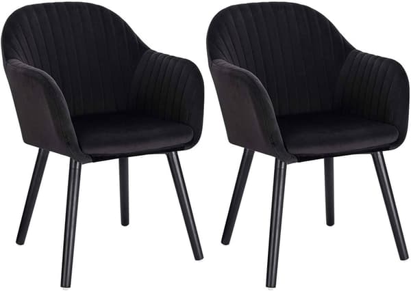 Rootz 2 ergonomisen ruokapöydän tuolin sarja - samettipehmustetut tuolit - mukavat istuimet, kestävä rakenne, helppo koota - 81 cm x 40 cm x 42 cm