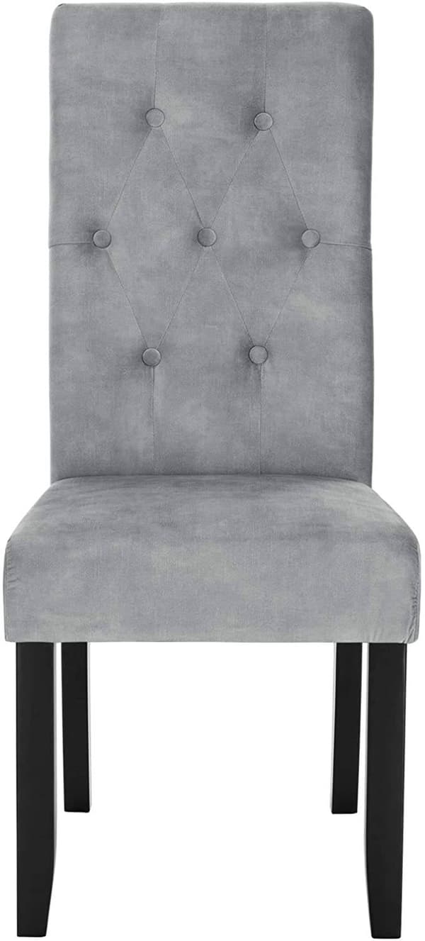 Rootz Velvet spisestuestole - Elegante siddepladser - Komfortable stole - Højdensitetsskum - Holdbart massivt træ - Skridsikre beskyttere - 107 cm x 4