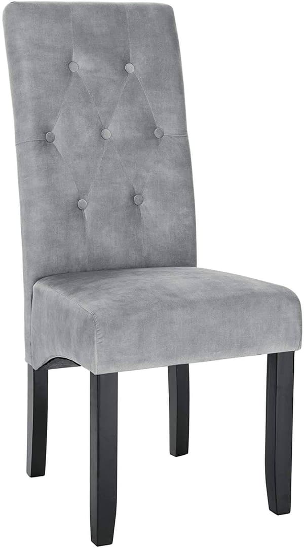 Rootz Velvet spisestuestole - Elegante siddepladser - Komfortable stole - Højdensitetsskum - Holdbart massivt træ - Skridsikre beskyttere - 107 cm x 4