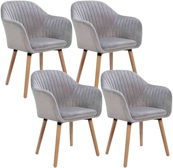 Rootz 4 ruokapöydän tuolin setti - Tyylikkäät tuolit - Mukavat istuimet - Samettiverhoilu - Ergonominen muotoilu - Kestävä ja helppohoitoinen - 81 cm