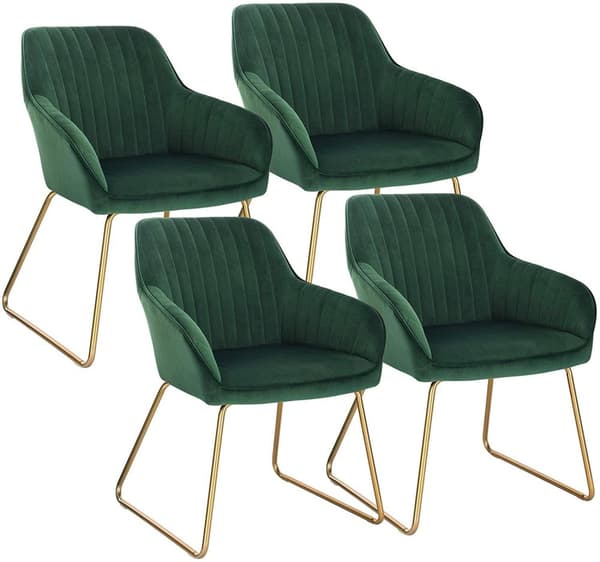 Rootz Velvet -ruokailutuolit - Tyylikkäät istuimet - Mukavat tuolit - Ihoystävällinen sametti - Erittäin tiheä vaahto - Kestävä metallirunko - 78,5 cm