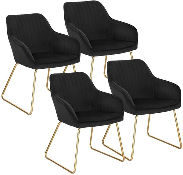 Rootz Velvet -ruokailutuolit - Tyylikkäät istuimet - Mukavat tuolit - Ihoystävällinen Velvet - Ergonominen tuki - Kestävä metallirunko - 45 cm x 44 cm