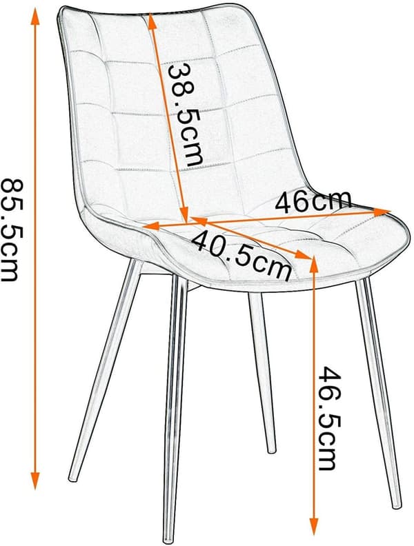 Rootz sæt med 4 spisestuestole - Moderne køkkenstole - Stilfulde siddepladser - Holdbart kunstlæder - Ergonomisk design - Gulvbeskyttelse - 85,5 cm x