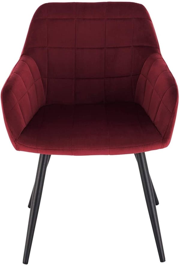Rootz Set med 4 sammetsmatsalsstolar - Fåtöljer med metallben - Bekväm, hållbar, snygg - Ergonomiskt ryggstöd - Halkskydd - 49cm x 43cm x 81cm