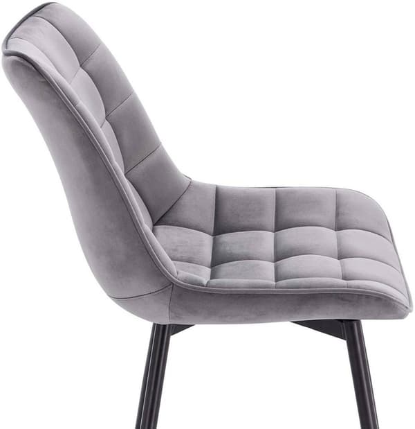 Rootz Set med 4 matstolar - Sammetsstolar - Metallbenstolar - Slitstark & ​​ergonomisk design - Golvskydd - 46 x 40,5 cm Sitsstorlek