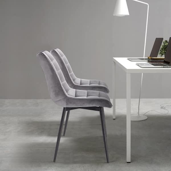 Rootz Set med 4 matstolar - Sammetsstolar - Metallbenstolar - Slitstark & ​​ergonomisk design - Golvskydd - 46 x 40,5 cm Sitsstorlek