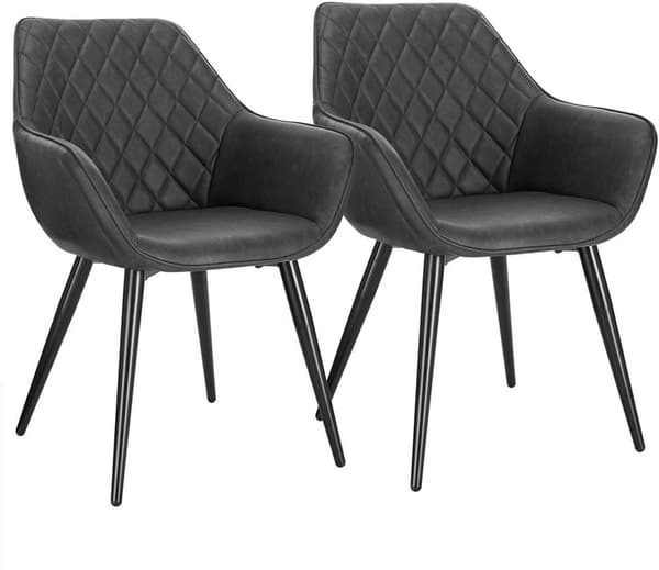 Rootz 2 pehmustetun ruokapöydän tuolin sarja - Nojatuolit - Keinonahkatuolit - Mukavat ja ergonomiset - Kestävä ja vankka - Helppo huoltaa - 41 cm x 4