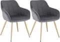 Miniatyrbild 1 av 9: Rootz Velvet Matstolar - Golden Leg Chairs - Elegant sittplats - Bekväm, hållbar, enkel montering - 43cm x 55cm x 81cm