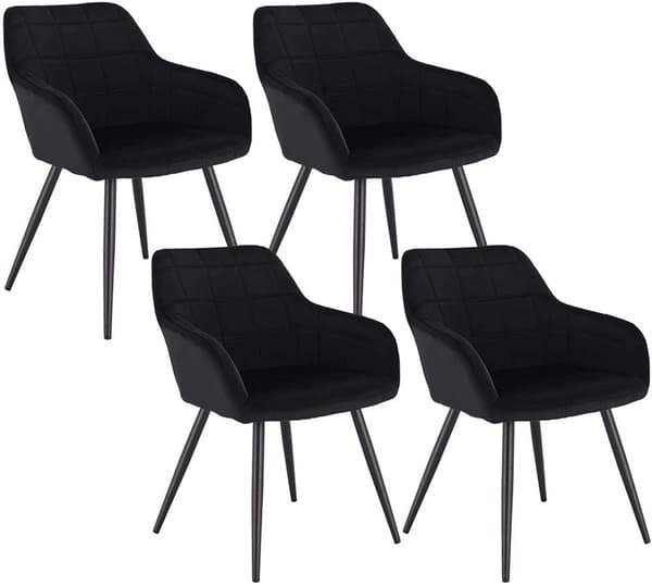 Rootz Velvet -ruokailutuolit - Tyylikkäät istuimet - Mukavat tuolit - Pehmoverhoilu - Ergonominen muotoilu - Kestävä metallirunko - 49 cm x 43 cm x 81