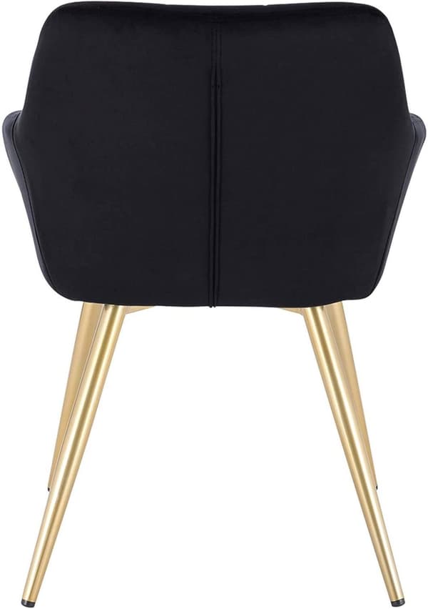 Rootz sæt med 4 fløjl spisestuestole - Gyldne metalben - Elegante siddepladser - Komfortabel, holdbar, nem montering - 43 cm x 55 cm x 81 cm