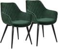 Miniatyrbillede 1 af 7: Rootz Velvet spisestuestolesæt - Ergonomisk stol - Stilfuld siddeplads - Komfortabel, holdbar, justerbar - 41 cm x 45 cm x 84 cm