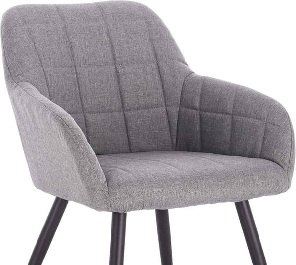 Rootz 4 ruokapöydän tuolin setti - Nojatuolit - Pellavaverhoillut istuimet - Ergonominen ja mukava - Kestävät metallijalat - Säädettävät liukumattomat