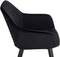 Miniatyrbillede 7 af 7: Rootz Velvet spisestuestolesæt - Ergonomisk stol - Stilfuld siddeplads - Komfortabel, holdbar, nem montering - 41 cm x 45 cm x 84 cm