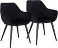 Miniatyrbillede 1 af 7: Rootz Velvet spisestuestolesæt - Ergonomisk stol - Stilfuld siddeplads - Komfortabel, holdbar, nem montering - 41 cm x 45 cm x 84 cm