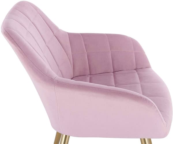 Rootz sæt med 4 fløjls spisestuestole - Polstrede stole - Gyldne ben - Komfortable og ergonomiske - Holdbar og robust - Alsidigt design - 43 cm x 55 c