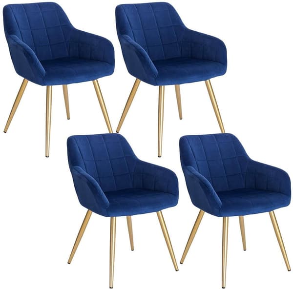 Rootz 4 Velvet-ruokailutuolin setti - Tyylikkäät tuolit - Mukavat istuimet - Ylellinen verhoilu - Kestävä rakenne - 43 cm x 55 cm x 81 cm