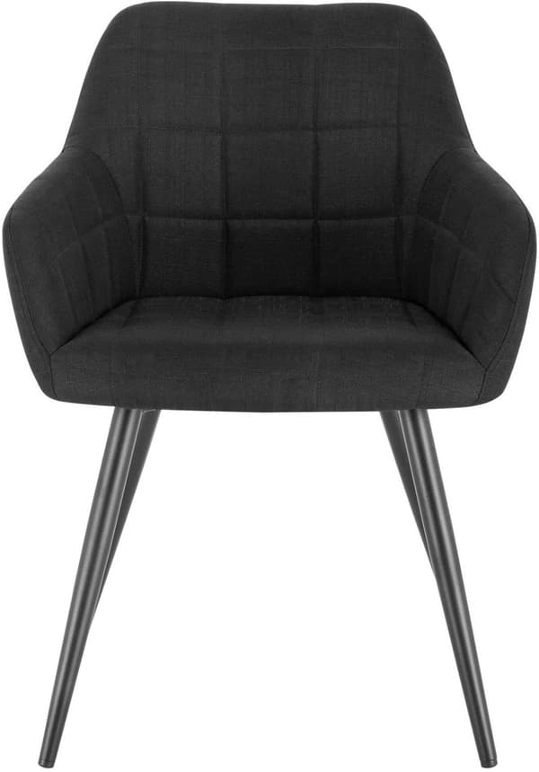Rootz 4 ruokapöydän tuolin setti - Ergonominen istuin - Tyylikkäät pellavapehmustetut tuolit - Mukavat, kestävät, monipuoliset - Metallirunko - 49 cm