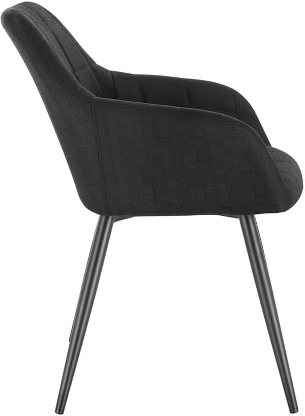 Rootz 4 ruokapöydän tuolin setti - Ergonominen istuin - Tyylikkäät pellavapehmustetut tuolit - Mukavat, kestävät, monipuoliset - Metallirunko - 49 cm