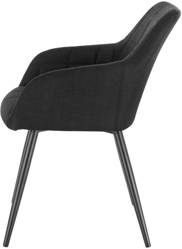 Rootz 4 ruokapöydän tuolin setti - Ergonominen istuin - Tyylikkäät pellavapehmustetut tuolit - Mukavat, kestävät, monipuoliset - Metallirunko - 49 cm