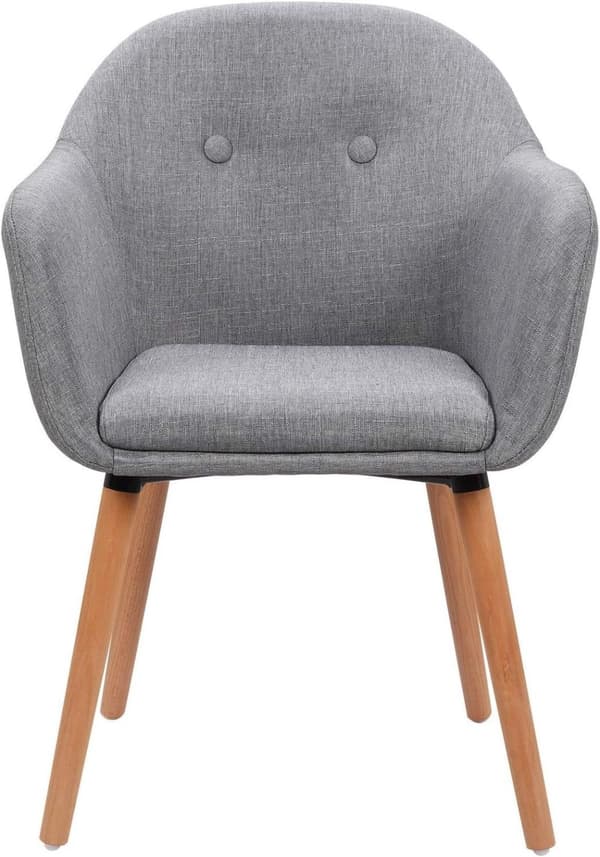 Rootz spisestuestole Sæt med 2 - Polstrede stole - Lænestole - Forbedret komfort - Holdbar og robust - Alsidigt design - Linned og massivt træ - 40 cm