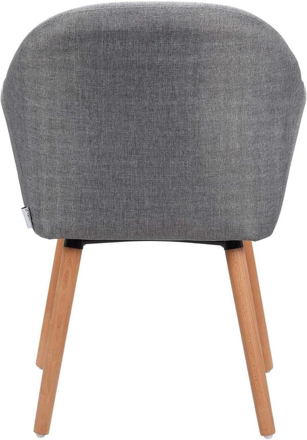 Rootz spisestuestole Sæt med 2 - Polstrede stole - Lænestole - Forbedret komfort - Holdbar og robust - Alsidigt design - Linned og massivt træ - 40 cm
