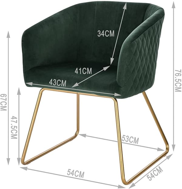 Rootz Velvet spisestuestol - Elegant stol - Komfortable siddepladser - Ergonomisk design - Stilfuldt og alsidigt - Holdbar konstruktion - 43 cm x 41 c