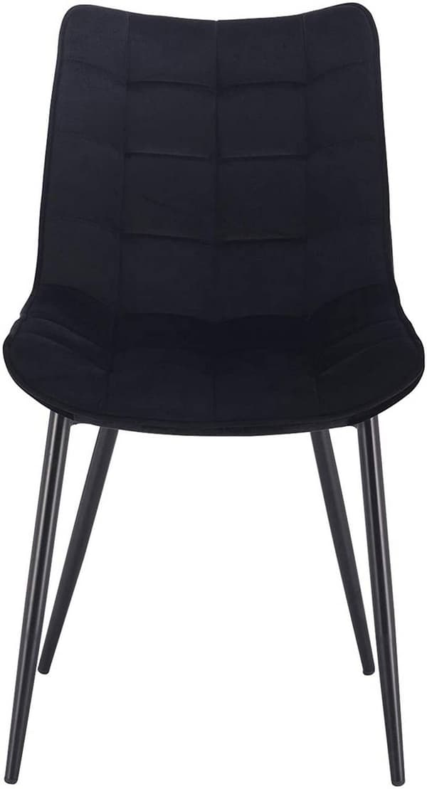 Rootz Sæt med 4 spisestuestole - Fløjlssæde - Metalben - Komfortable, Holdbare, Alsidige - 46 x 40,5 cm Sæde - Samlet højde 85,5 cm
