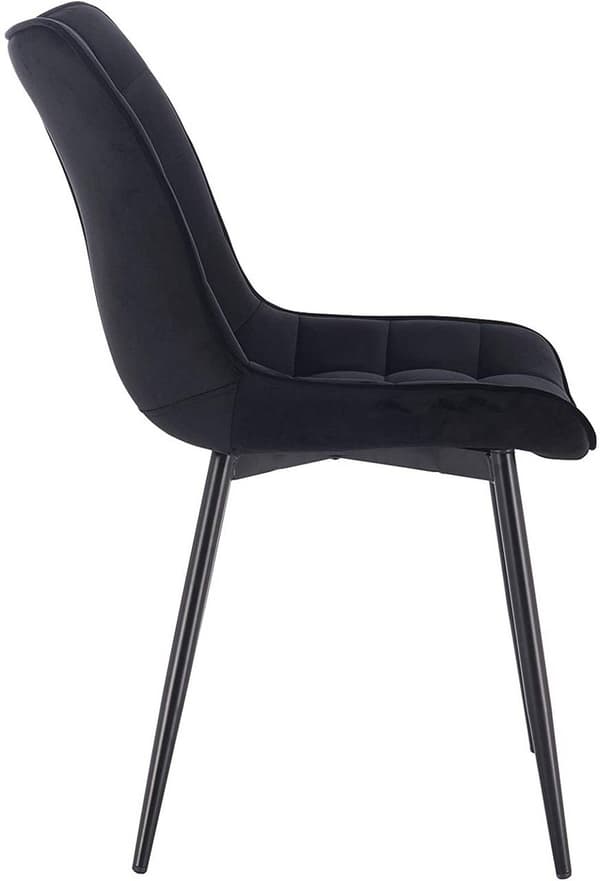 Rootz Sæt med 4 spisestuestole - Fløjlssæde - Metalben - Komfortable, Holdbare, Alsidige - 46 x 40,5 cm Sæde - Samlet højde 85,5 cm