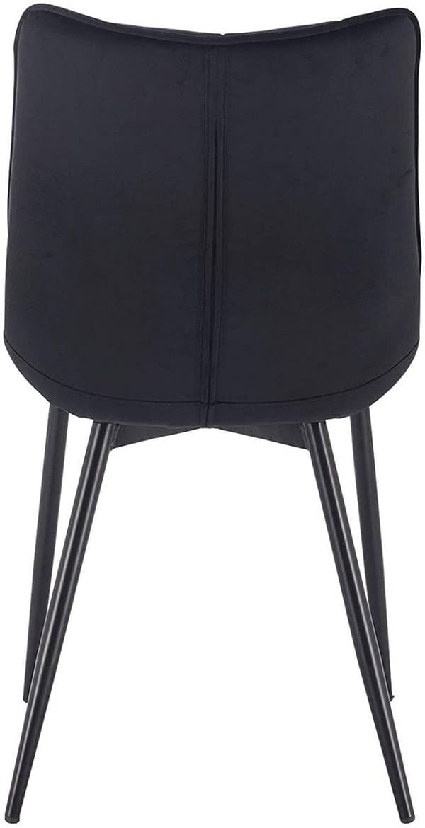 Rootz Sæt med 4 spisestuestole - Fløjlssæde - Metalben - Komfortable, Holdbare, Alsidige - 46 x 40,5 cm Sæde - Samlet højde 85,5 cm