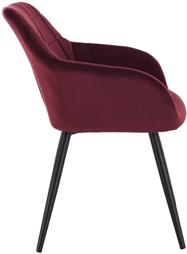 Rootz 2 ruokapöydän tuolin setti - Velvet nojatuolit - Metalliset jalkatuolit - Poikkeuksellinen mukavuus - Kestävä ja vakaa - Helppo koota - Bordeaux
