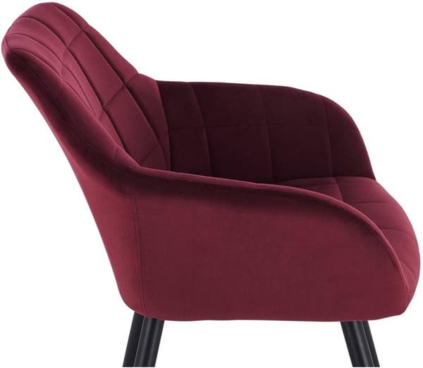 Rootz 2 ruokapöydän tuolin setti - Velvet nojatuolit - Metalliset jalkatuolit - Poikkeuksellinen mukavuus - Kestävä ja vakaa - Helppo koota - Bordeaux