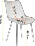 Miniatyrbillede 2 af 9: Rootz Velvet spisestuestole Sæt med 4 - Elegante stole - Komfortable siddepladser - Holdbar og skridsikker - Ergonomisk design - 46 x 40,5 cm Sædestør