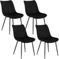 Miniatyrbillede 1 af 9: Rootz Velvet spisestuestole Sæt med 4 - Elegante stole - Komfortable siddepladser - Holdbar og skridsikker - Ergonomisk design - 46 x 40,5 cm Sædestør