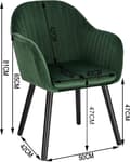 Miniatyrbillede 3 af 7: Rootz sæt med 2 spisestuestole - Fløjlsstole - Komfortable siddepladser - Nem montering - Holdbart design - 81 cm x 40 cm x 47 cm