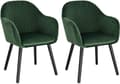 Miniatyrbillede 1 af 7: Rootz sæt med 2 spisestuestole - Fløjlsstole - Komfortable siddepladser - Nem montering - Holdbart design - 81 cm x 40 cm x 47 cm