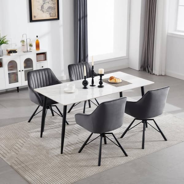 Rootz pyörivät ruokapöydän tuolit 6 kpl - Velvet nojatuolit - Kääntötuolit - 360 astetta kääntyvät, mukavat ja tukevat - 58 cm x 83,5 cm x 53,5 cm